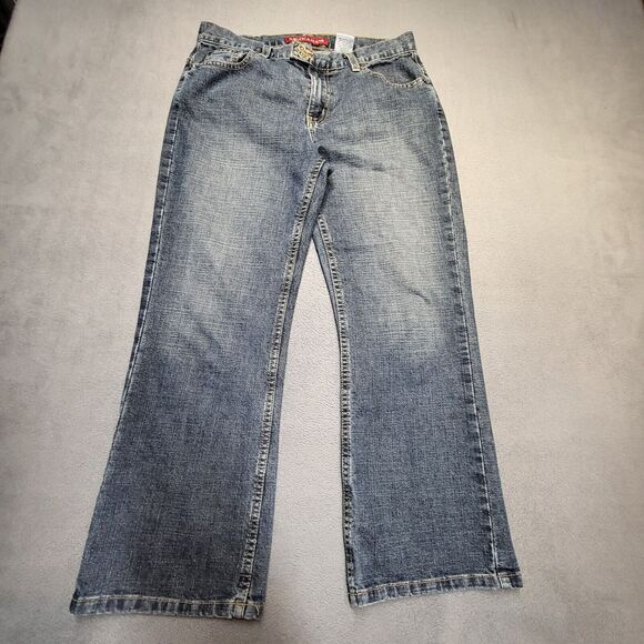 Nautica Jeans Womens 8 Blue Boot Cut Distressed Denim Y2K - Picture 1 of 10